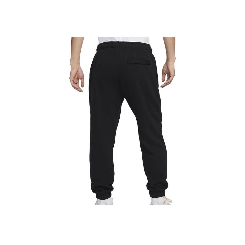 Nike Contrast Logo Design Mid-Waist Drawstring Knit Sports Pants Men Bottoms Black HF1114-010