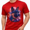 GerUnisex Shepherd Graphic T Shirt Dog with Goggles Colorful Art Design Tee