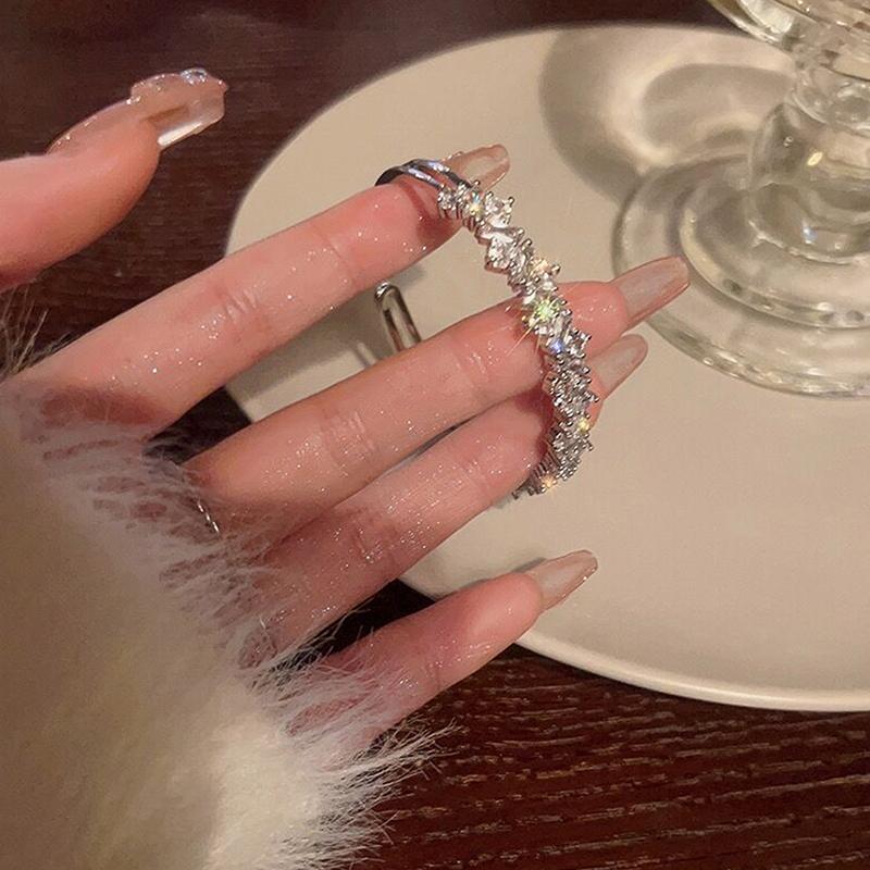 Gypsophila otevírací plný diamantový třpytivý náramek na zápěstí pro ženu, párty šperky, doplňky, dárek