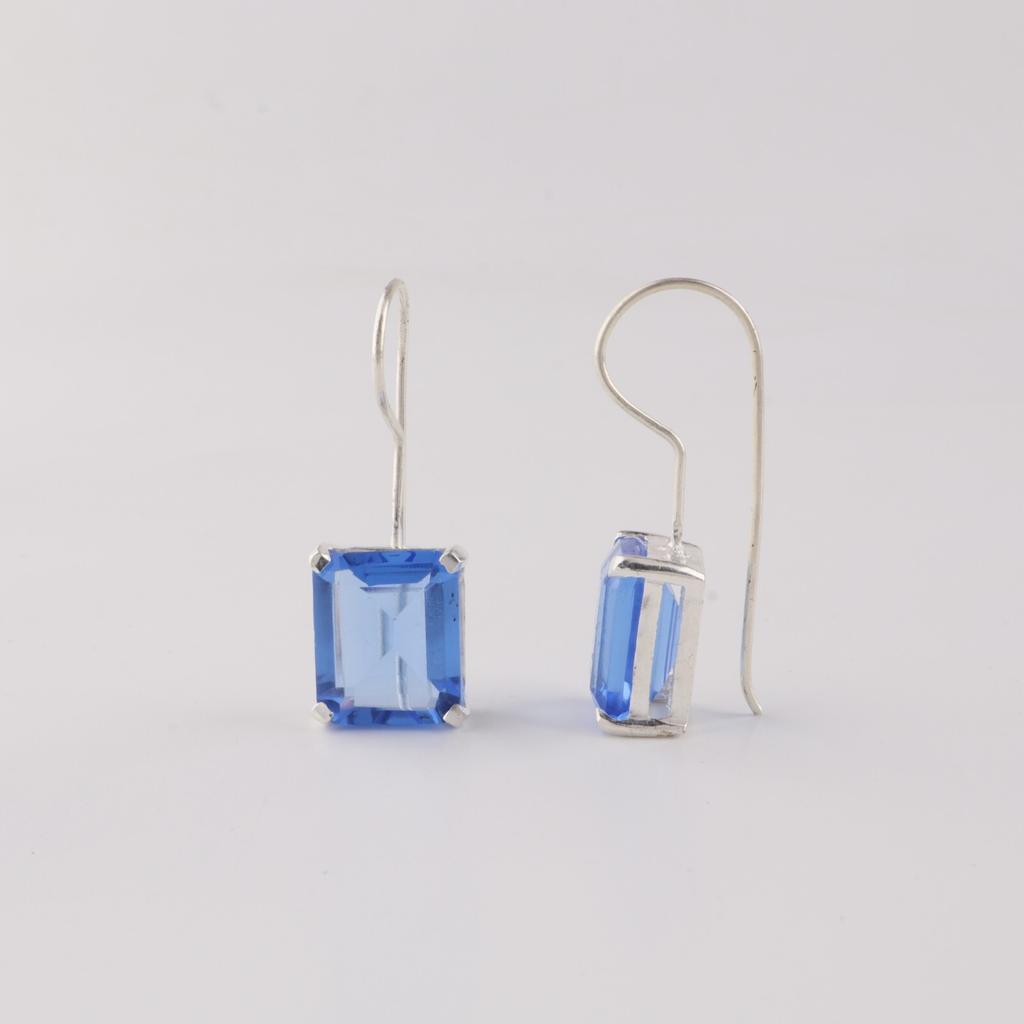 Natural Tanzanite Gemstone 925 Sterling Silver Jewelry Handmade Earrings 1.06" EE-167-12
