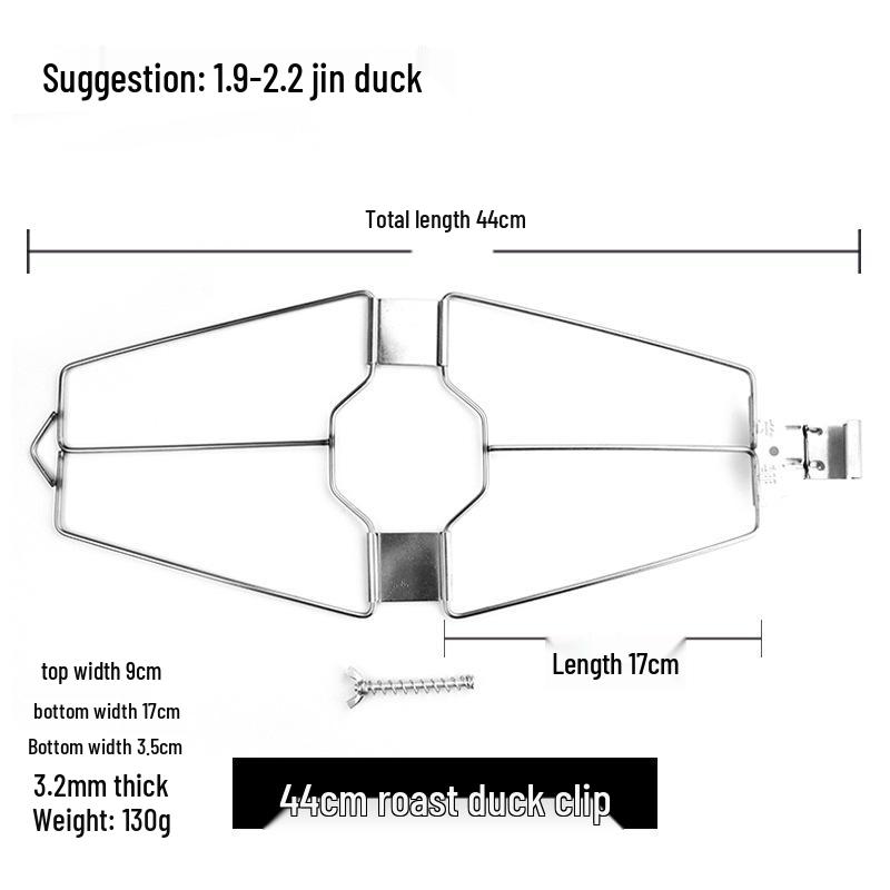Stainless Steel Heavy-Duty Roast Duck Clip with Screws