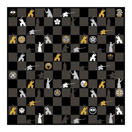 Hama pattern Large cloth (furoshiki 90cm) Samurai pattern checkered pattern