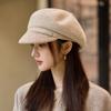 Hat Autumn and Winter Women's Fashion Cap Beret British Woolen Octagonal Hat