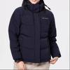 Columbia Solid Color Hooded Zipper Logo Print Down Jacket Women Outerwear Black XR7668-010