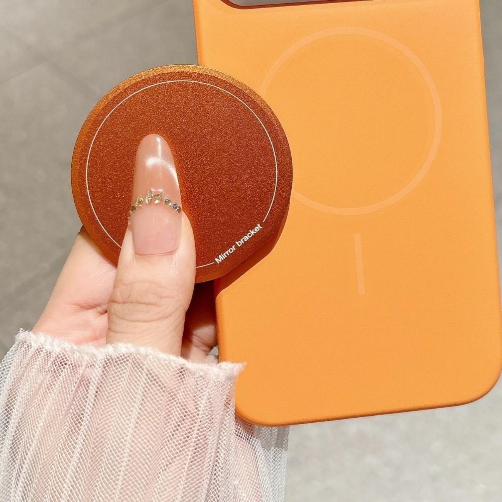 360° Rotation Magnetic Mirror Phone Holder Portable Phone Grip Stand Beauty Accessory