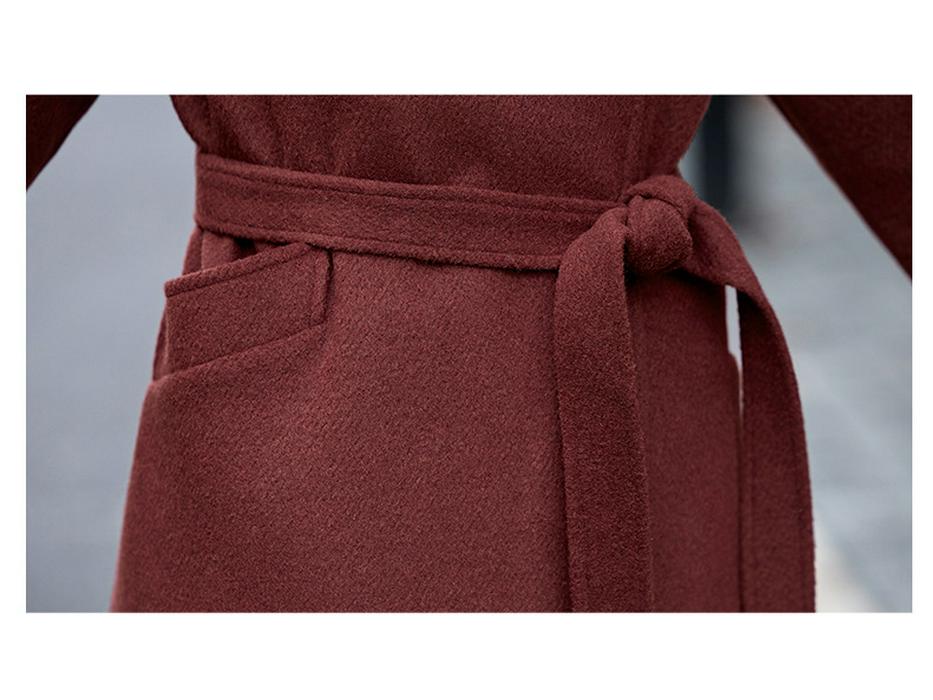 Women's Woolen Lapel Coat - Extra Long, Cotton-Padded Warmth for Autumn & Winter (HR1020)