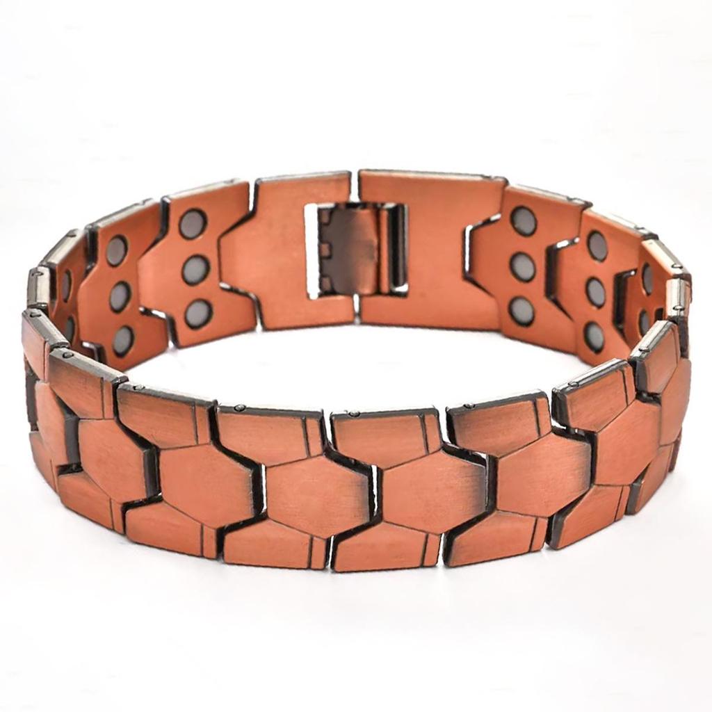 Men's Wide Spherical Hexagonal Magnetic Bracelet – Detachable, Three-Row, Four-in-One Wrist Ornament
