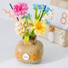 Mini Sunflower Rose Block Flower Bouquet In Vase Puzzle Toy Birthday Gift For Girls