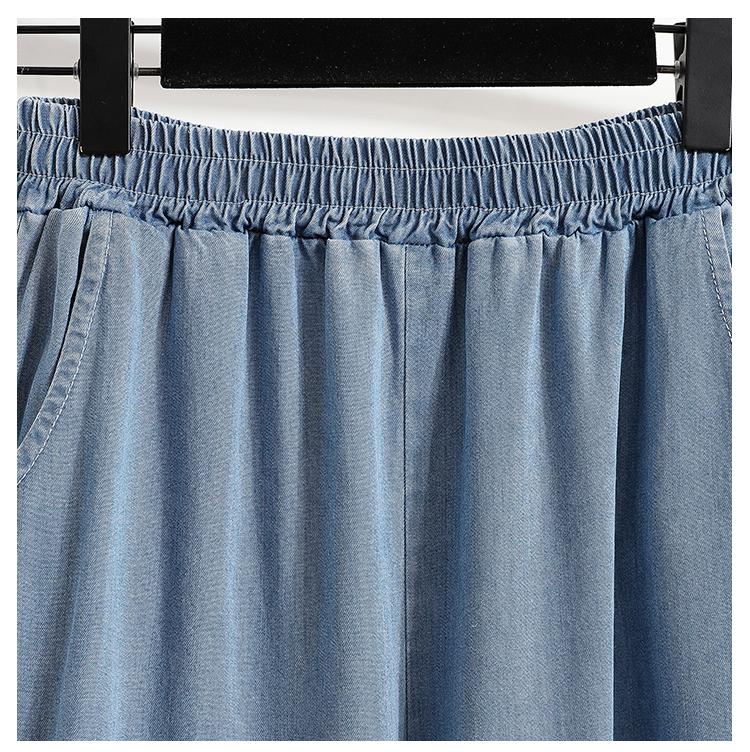 MOJTA Women Spring Autumn Plus Size Casual Loose Pants Hight Waist Jeans