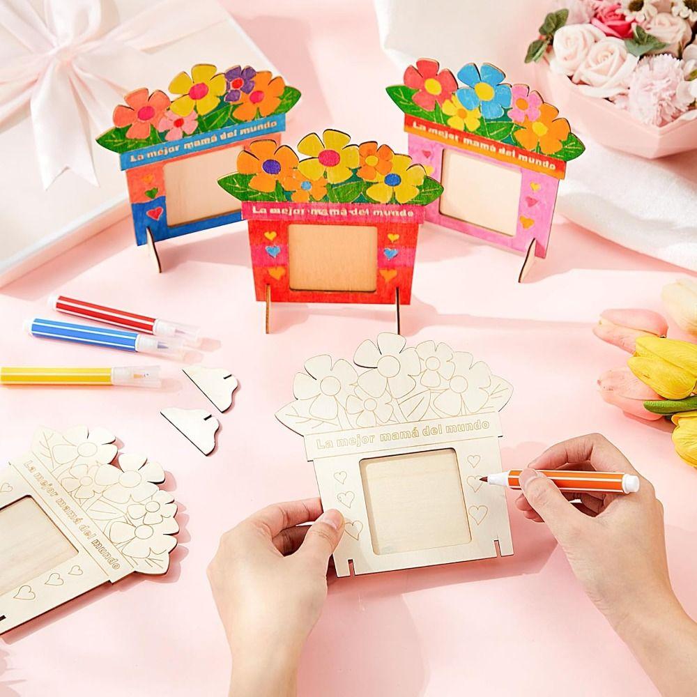 Flower DIY Photo Frame Unfinished Poster Frame Photo Display Rack  Classroom Activities