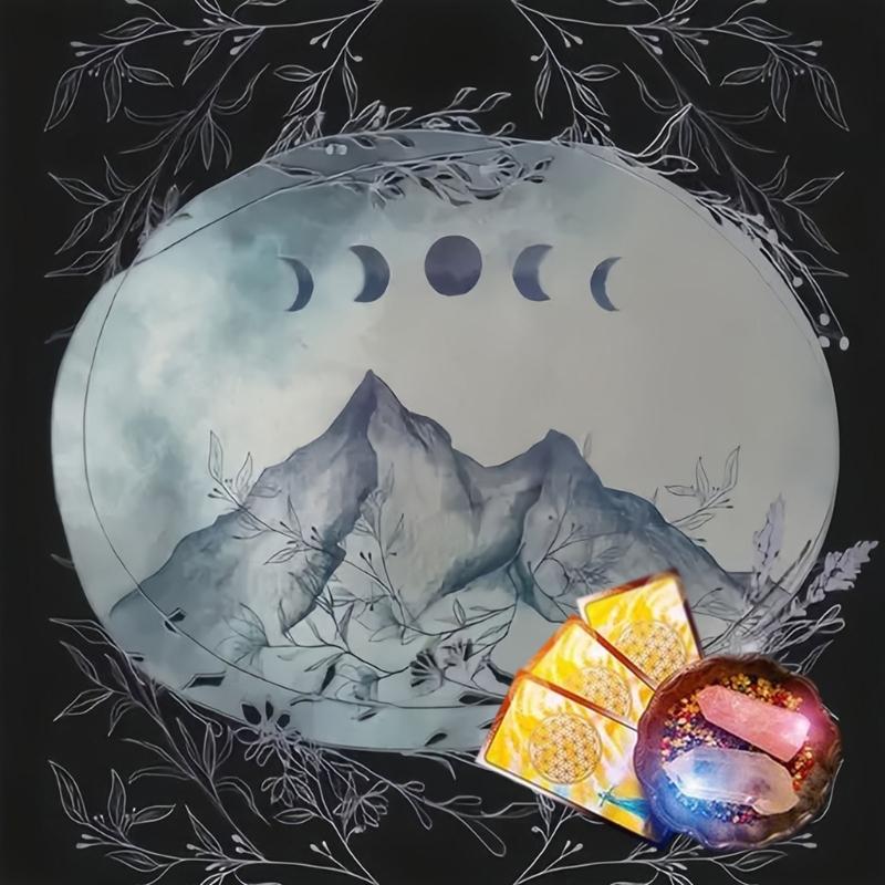 Tarot Tablecloth Moon Mountain Astrology Altars Cloth Divinations Card Table Cloth Tapestry Witchcrafts Supplies