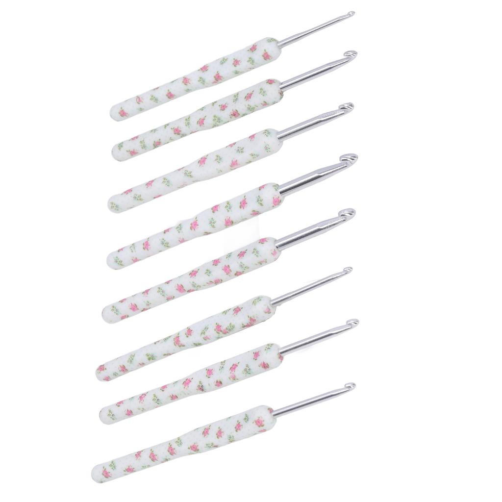 8pcs Crochet Hooks Ergonomic Design Comfortable Handle Easy Identification Compact Portable Knitting Supplies