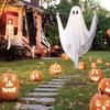 Halloween Outdoor Decoration - 5ft Large Hanging Swing Halloween Decoration With String Lights - Scary Cute Decoration For Front Porch Patio Tree