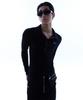 MORE THAN BLACK Logo Snap Collar Long Sleeve