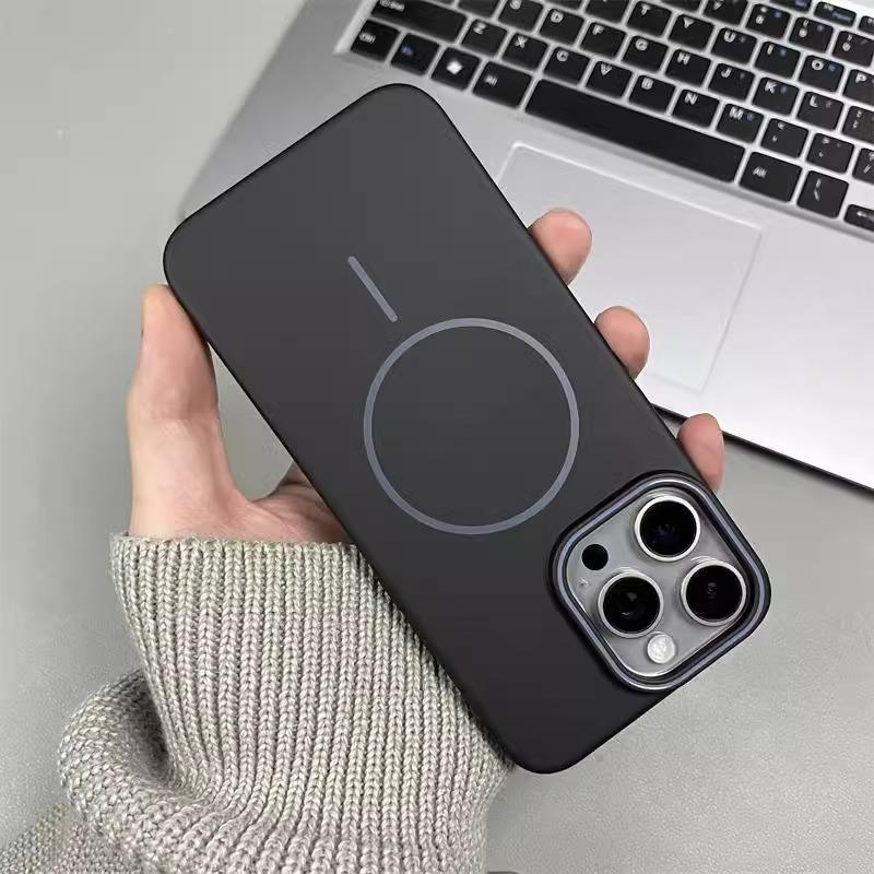 Ultra Thin PC Matte Thin Ring Magnetic Suction Suitable for IPhone 16 Apple 14 Mobile Phone Case 15 ProMax New Protective Case