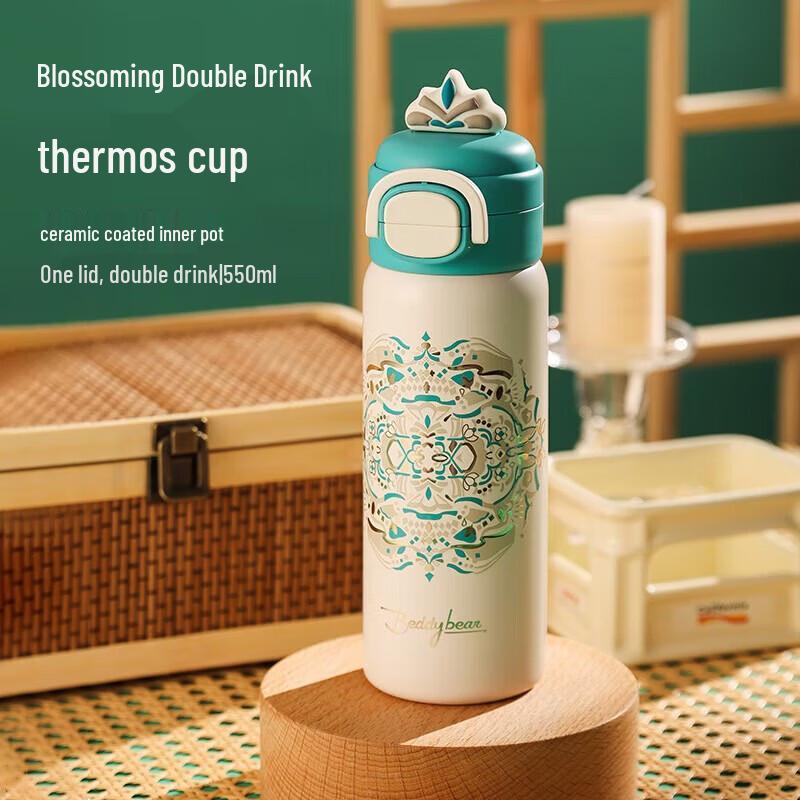 

BEDDYBEAR Dual-Drink Straw Insulated Water Bottle