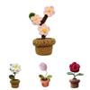 Handmade Potted Plant Artificial Knitting Flower Decoration Diy