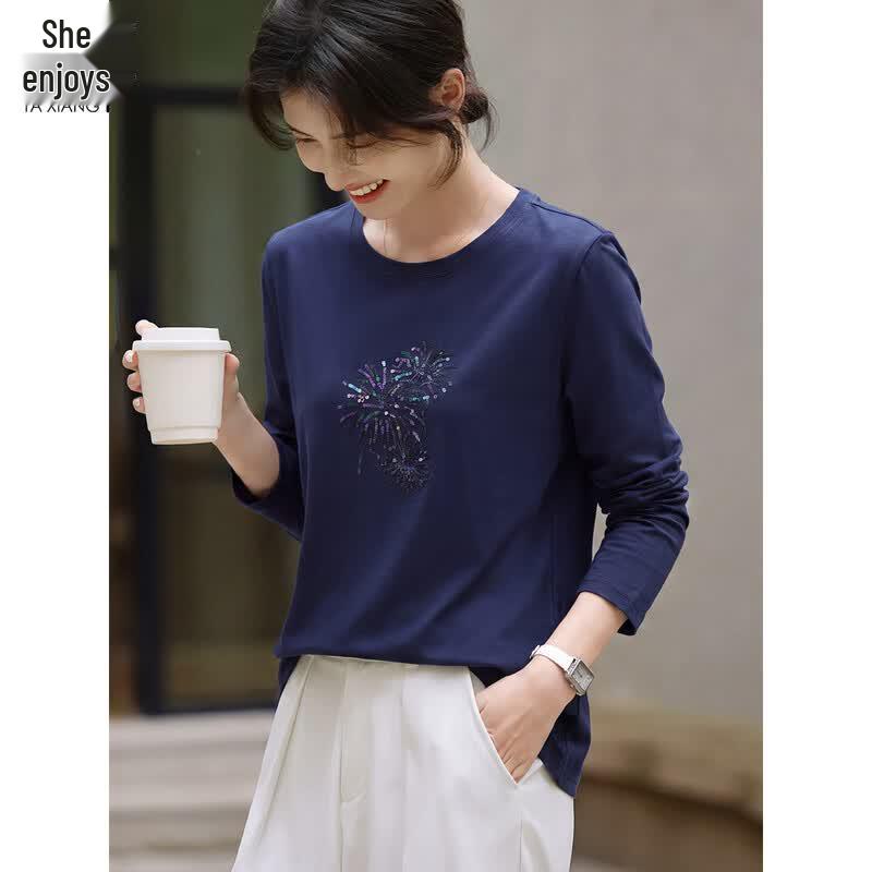 Women's Sequin Embroidered Long-Sleeve T-Shirt