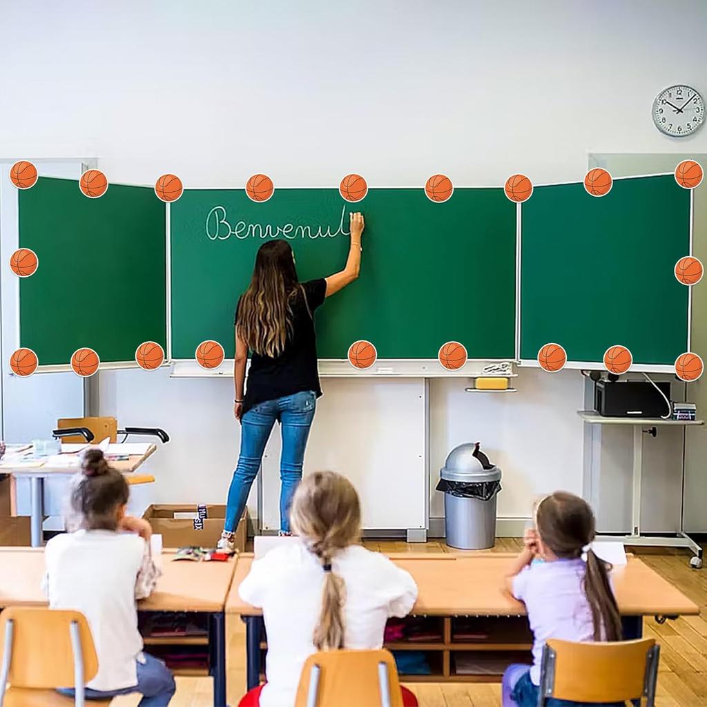 50 PCS Basketball Cutouts for Bulletin Board Decorations, Basketball Paper Cut-Outs for Classroom Bulletin Board School Office Wall Decor Sport Theme