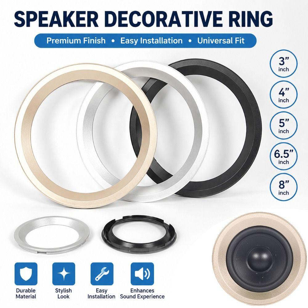 3/4/5/6.5/8 inch Speaker Trim Ring Plastic Speaker Bezel Grille Bezel Loudspeaker Grille