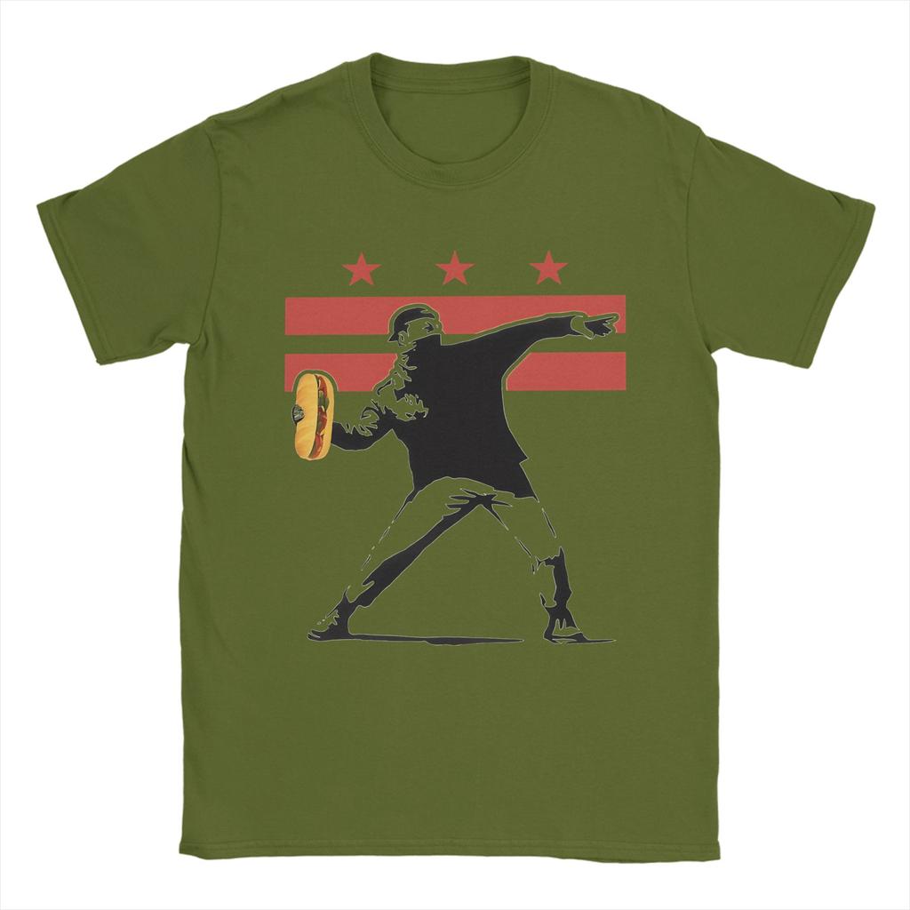 Dc Sandwich Guy 100% Baumwoll-T-Shirt für Herren Sommer Vintage T-Shirts Bequeme Hip-Hop-Tees Übergroße Druck-Tops