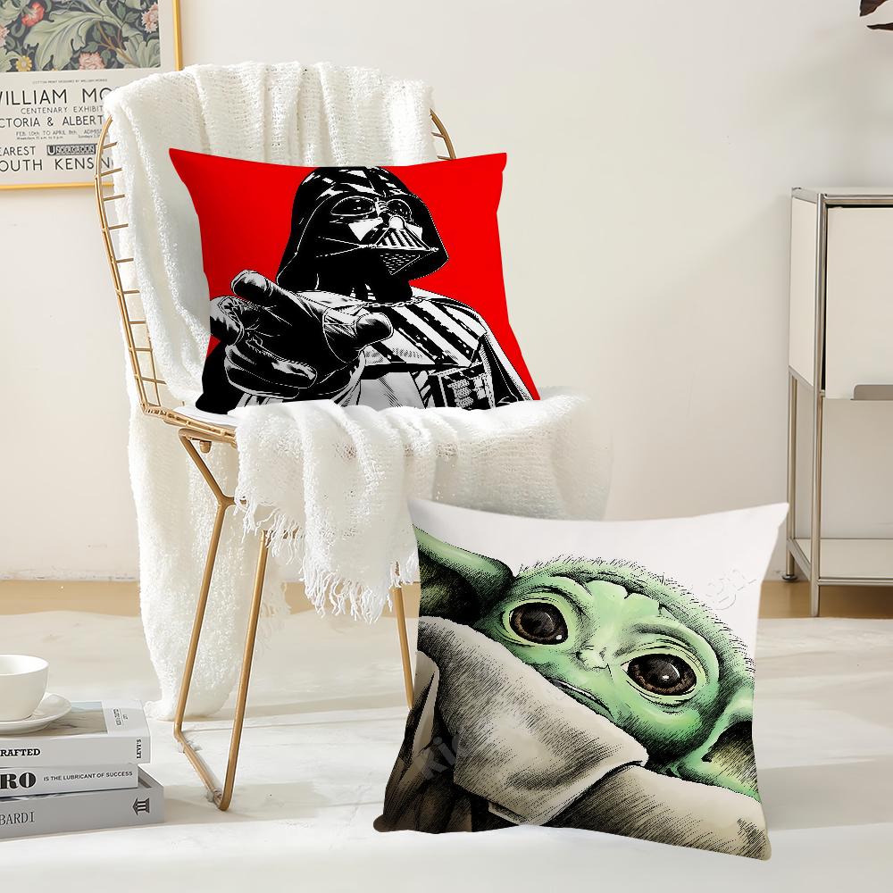 Movie S-Star W-Wars Darth V-Vader Baby Y-Yoda Pillow Case Office Cushions Suitable For Sofa Car Bedroom Decorative Cushion Cover