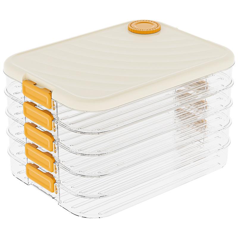 Dumpling Box, Refrigerator for Household Timing Freezing, Anti-stick Bottom, Kitchen, Refrigerator Storage Box, Transparent