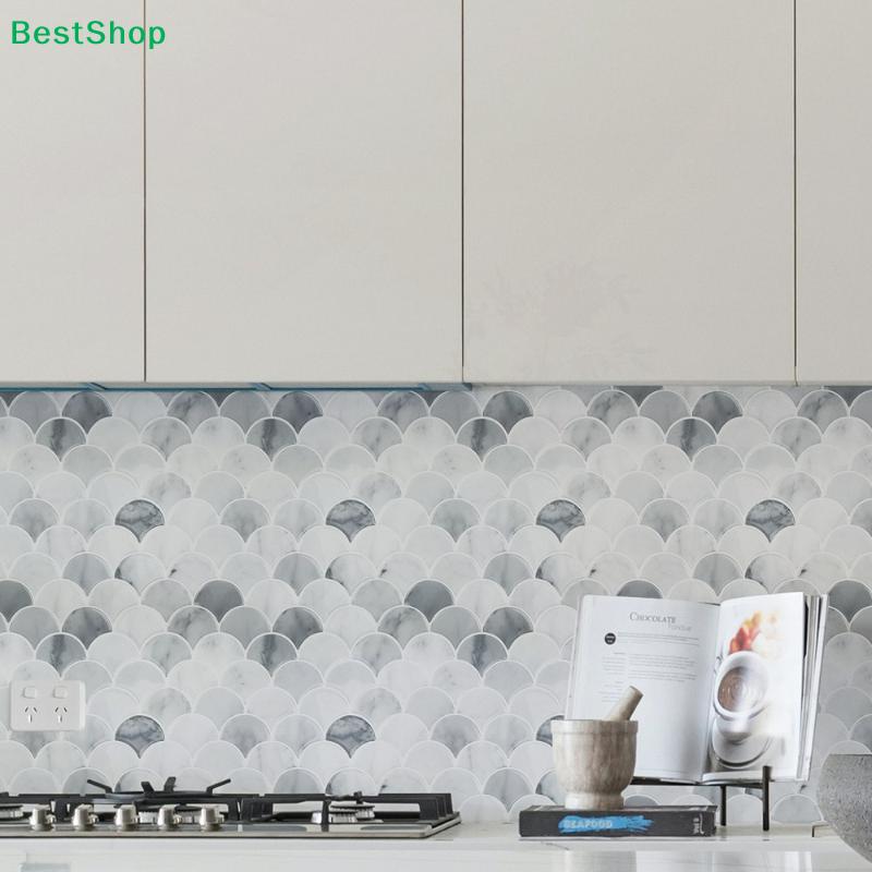 Peel & Stick Fish Scale Tile Stickers, Waterproof Self-Adhesive Backsplash Tiles for Kitchen & Bathroom Wall Decor