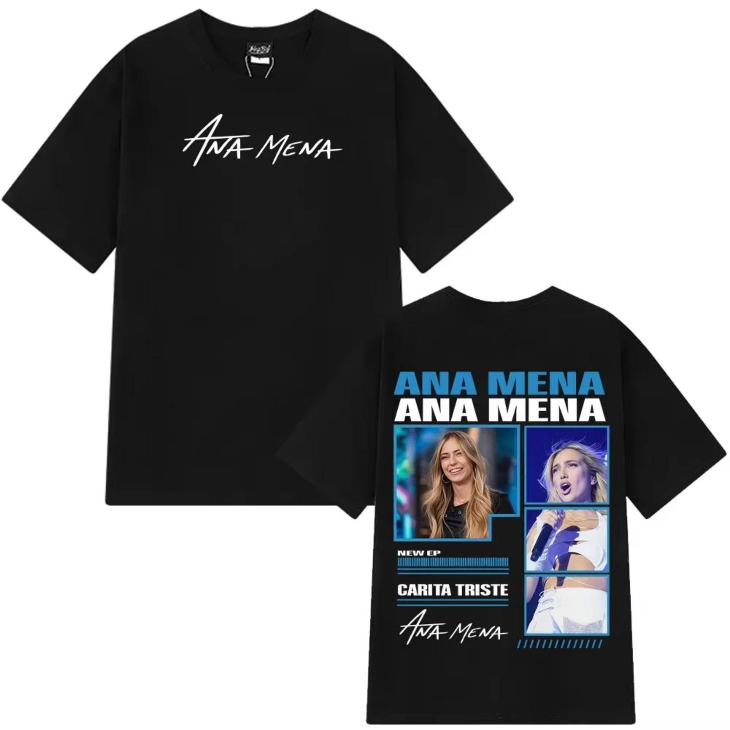 

Singer ANA MENA Tour 2026 New Album T Shirt Men Women s Cotton Oversized Tshirts Casual Aesthetic Fashion T-shirt Streetwear S разноцветный