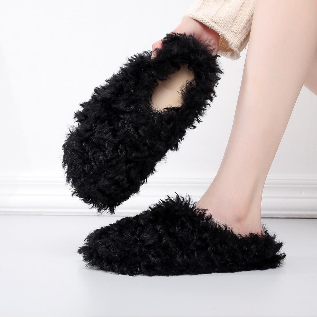 Fashion Winter 2025 Fashion Women's Shoes Comfortable Plush Velvet Warm Slippers Home Non-slip Lightweight Soft-soled Indoor slippers