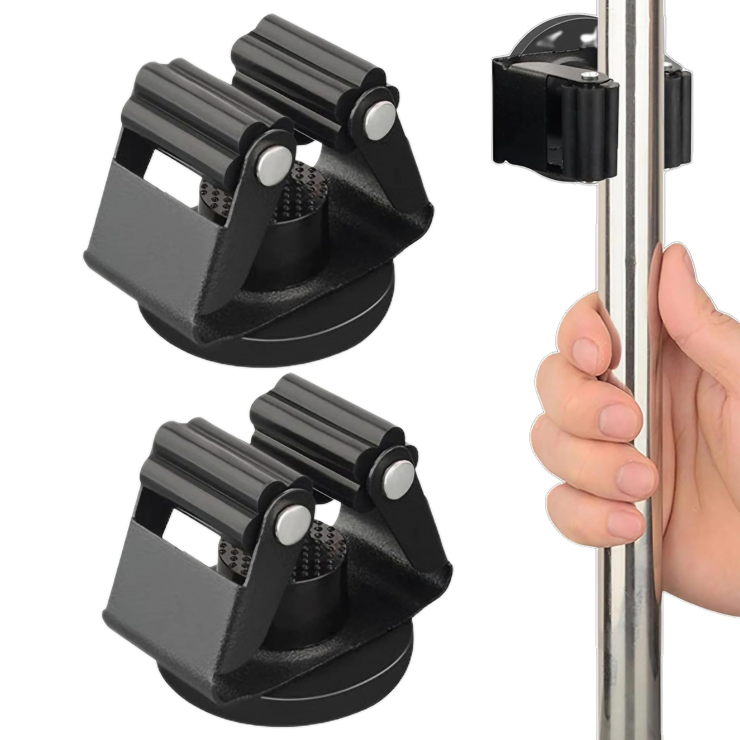 

East Leaf Швабра Сильный Набор Инструментов для Мытья Стен Черный Держатель, Магнитный, Настенный, Для Хранения, 2, Противоскользящий, чёрный