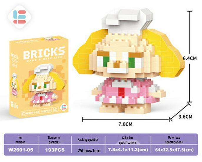 Cartoon Figurine Compatible Lego Bricks: Educational Micro Bricks Assemble Toy for Children
