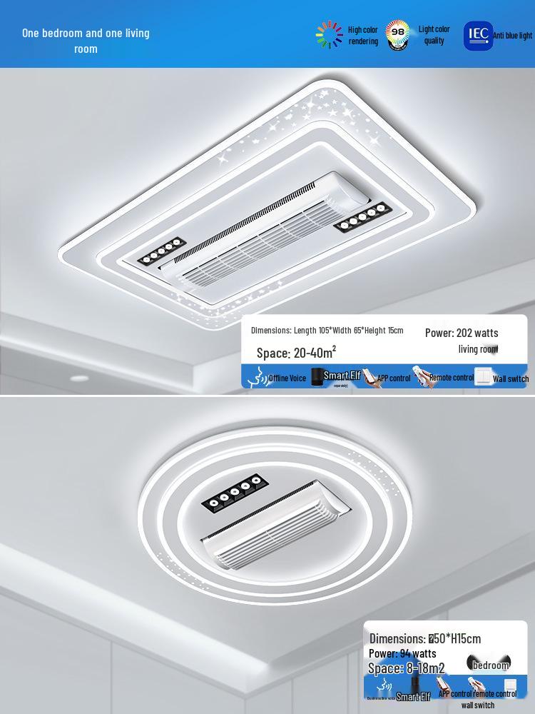 Modern Bladeless Ceiling Fan Light: Grand Design for Living & Dining Rooms