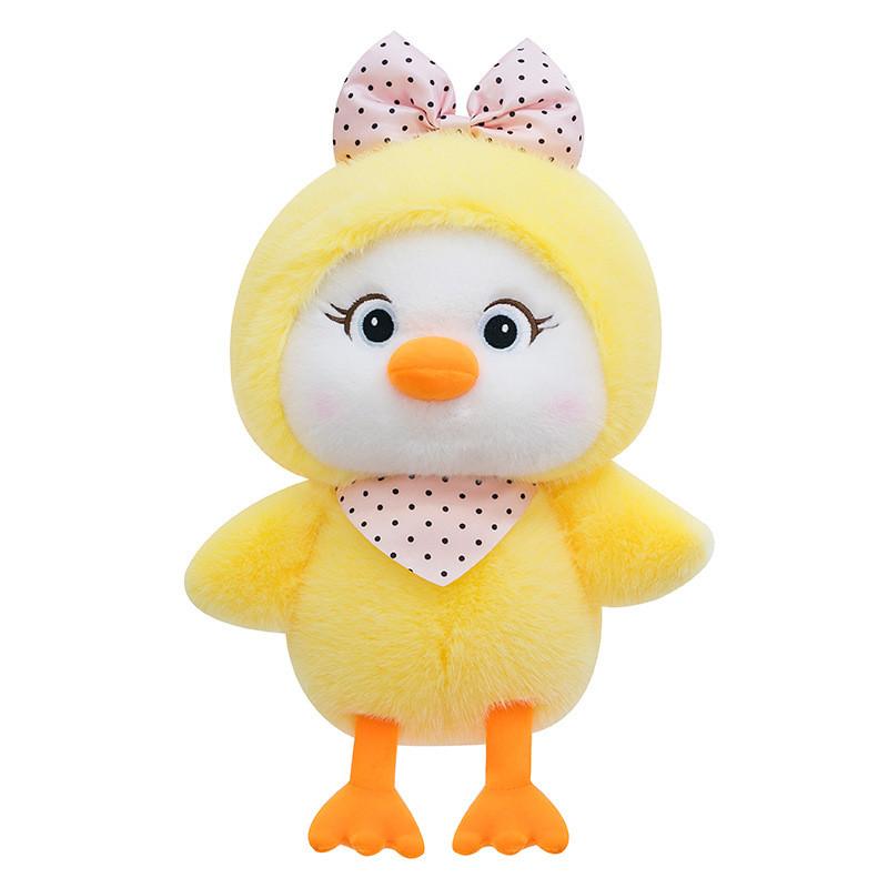 Scarf Plush Chick Toy Bow Headpiece Mink Fur Costume Animal Stuffed Doll Gift
