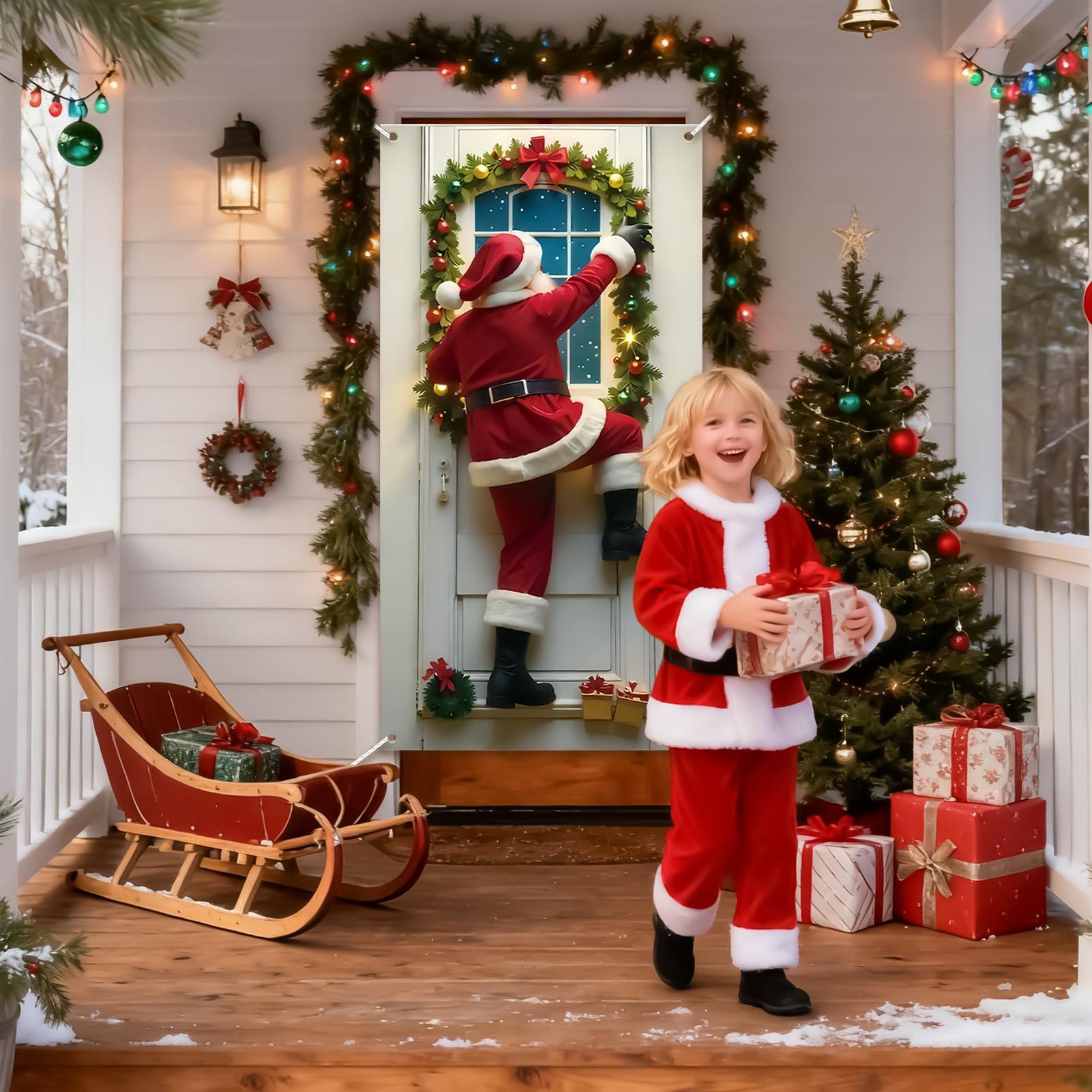 

Christmas Door Banners 2D Santa Claus Background Festive Door Cover For Kitchens Nursery Classroom Living Room Den China Mainland