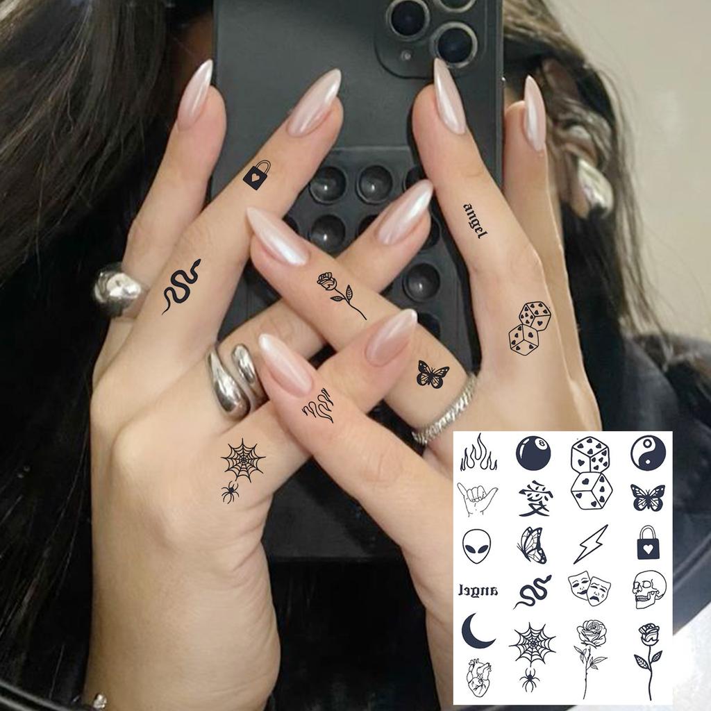 1 Hoja Mariposa Gato Ballena Tatuajes Temporales Para Mujeres Dedo Cuello, Pegatinas de Tatuaje Falso Larga Duración Realista Tatuaje Uso Diario
