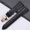 High Quality Two-sided Crocodile Skin Leather Watch Strap Butterfly Clasp 19mm 20mm 21mm 22mm Men Metal Watchband Soft Bracelet