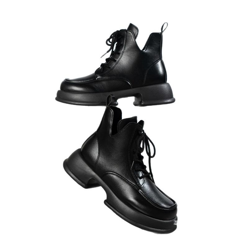 Martin Boots Women's Autumn New British Style Fashion Round Head Strap Thick Heel Short Boots Spot Wholesale