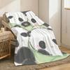 Giant Panda Throw Lightweight 240G Flannel Blanket Soft Skin-Friendly For Summer Cooling