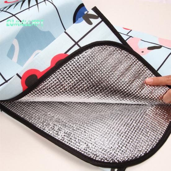 Bohemia Retro Aluminiumfolienbasis, faltbare Picknickdecke mit Aufbewahrungsseil, Verbundprozess, Camping, wasserdichte, feuchtigkeitsbeständige Matte, Outdoor-Zubehör