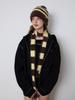 MEENDERI [Unisex] Mixed Stripe Knit Beanie - Yellow Brown