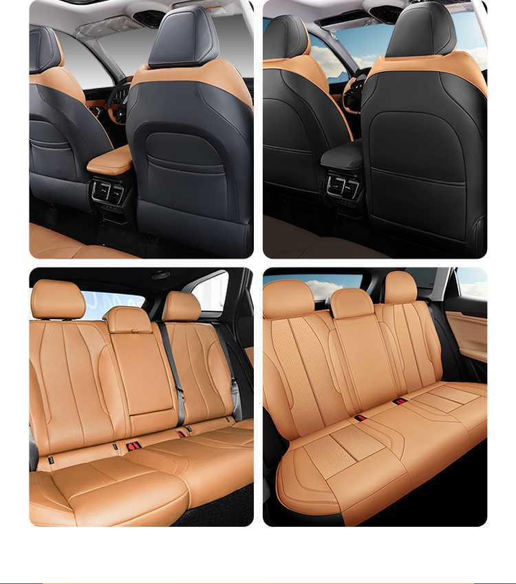 Breathable Perforated Leather Seat Covers for 2023-2025 Geely Boyue L: Full Coverage, Four Seasons Cushion