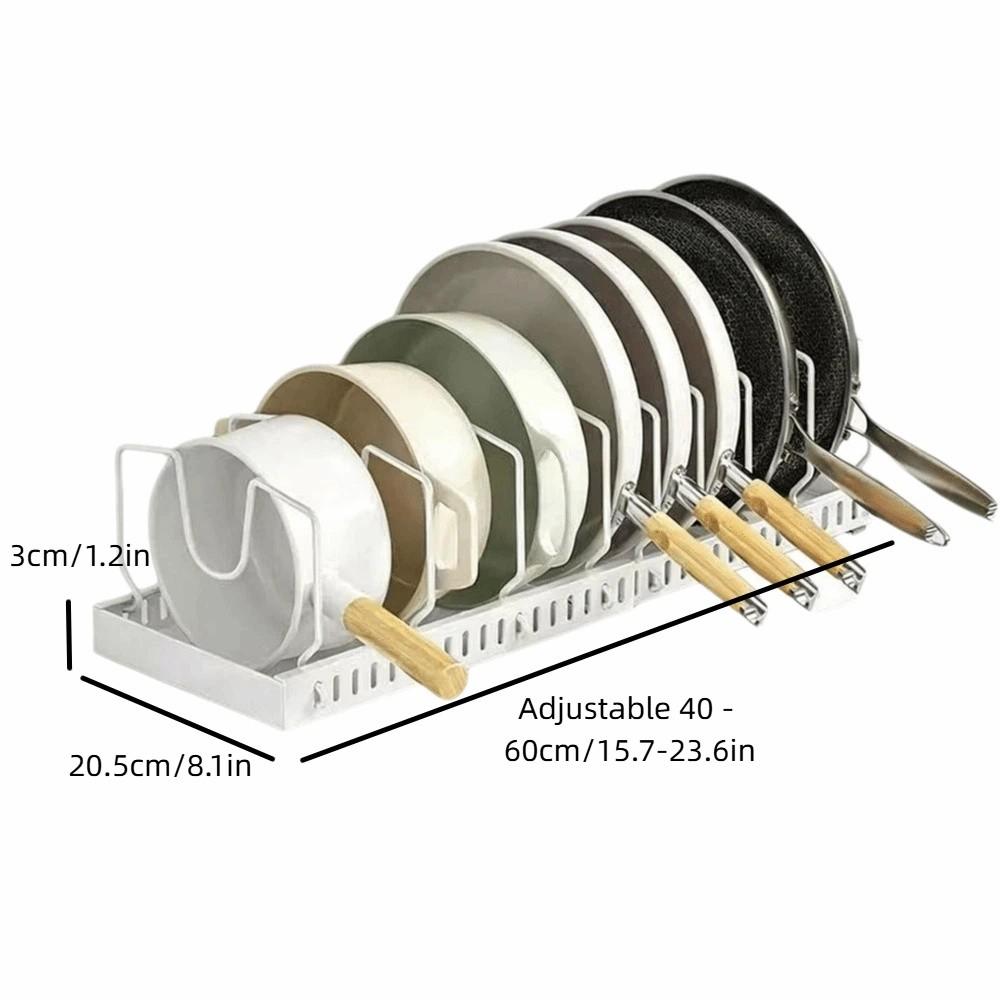 Multifunctional Pot Lid Holder Adjustable Dividers Kitchen Storage Rack Under-Sink Storage