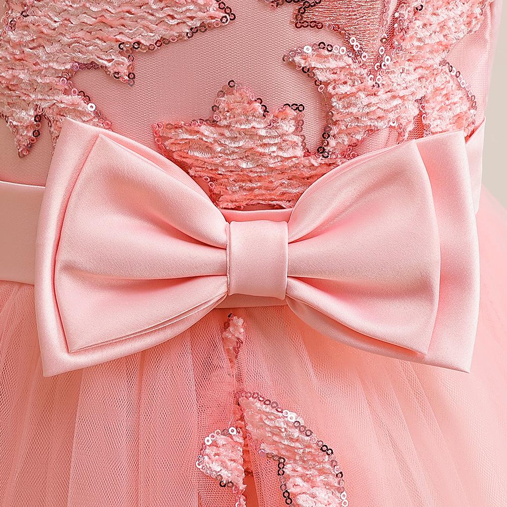 Formální letní večerní večírek Princeznovské šaty pro dívku Mašli Družička šaty Souboj Krajkové Dívčí šaty Svatební Kostým