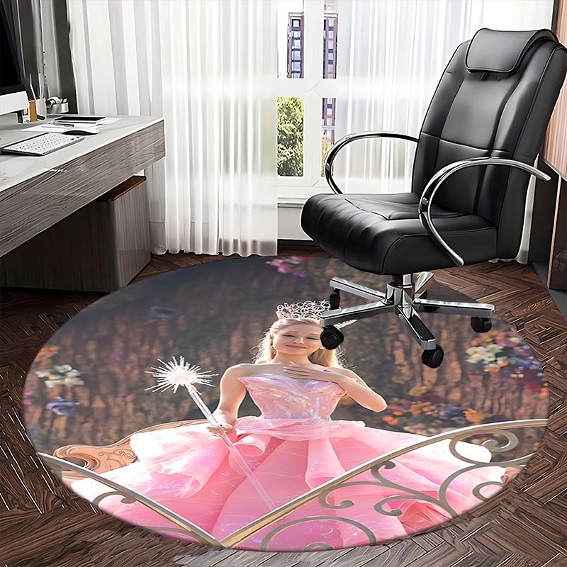Princess Dress,Fairy Tale Costume Chair Mat Round Rug Office Carpet, Machine Washable, Non Slip, Suitable for Living Rooms, Bedrooms