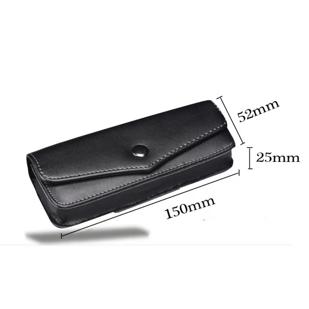 Upscale Belt Wearable PU Glasses Case Men Portable Leather Reading Glasses Storage Box Phone Bags Sunglasses Case