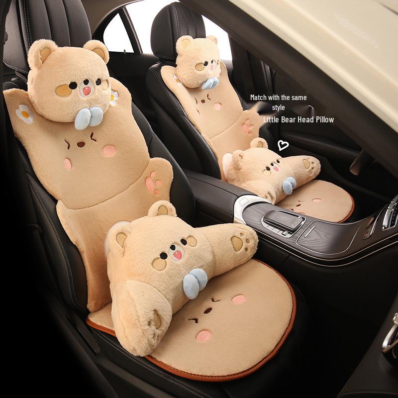 Blumenbär Winter Plüsch Autositzkissen für Leapmotor T03/B01/B10/C10 - Cartoon Niedliches Mädchen Design