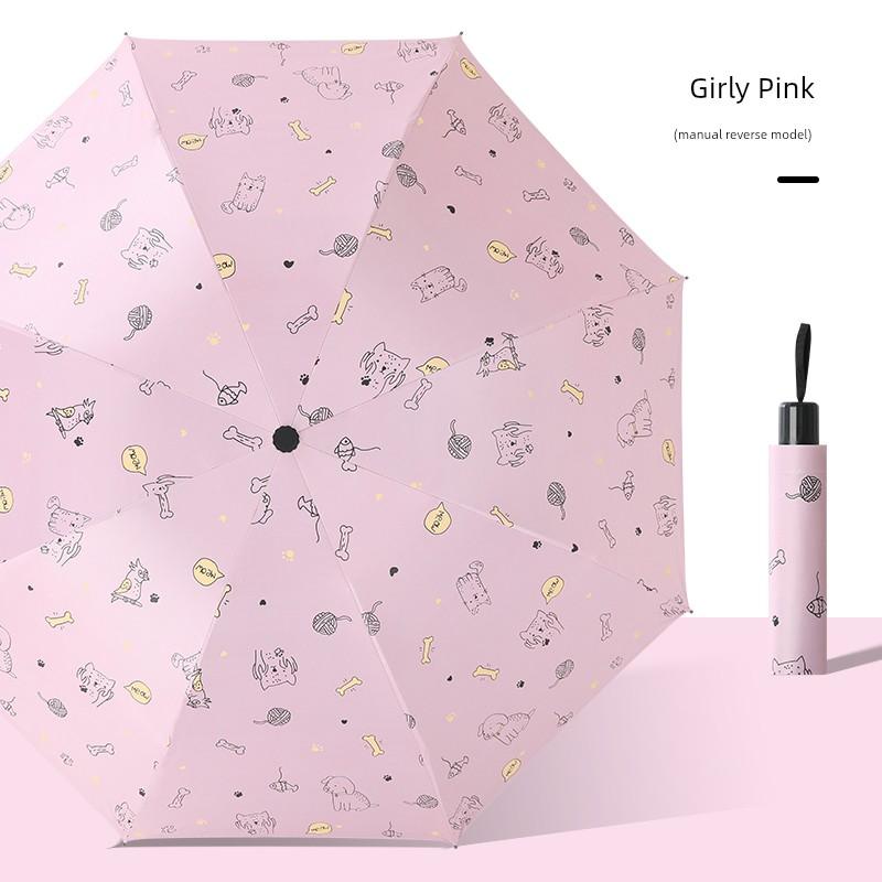 Full-Automatic Umbrella Dual-Use Women Folding Men's Sun Protection UV Protection Student Sun Umbrella Cute Ins