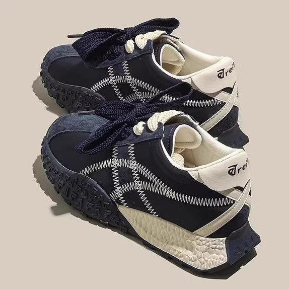 2025 Spring Explosion Korean Ballet Style Platform Forrest Gump Shoes Women's Height Increase Versatile Retro Casual Sports Dad Shoes