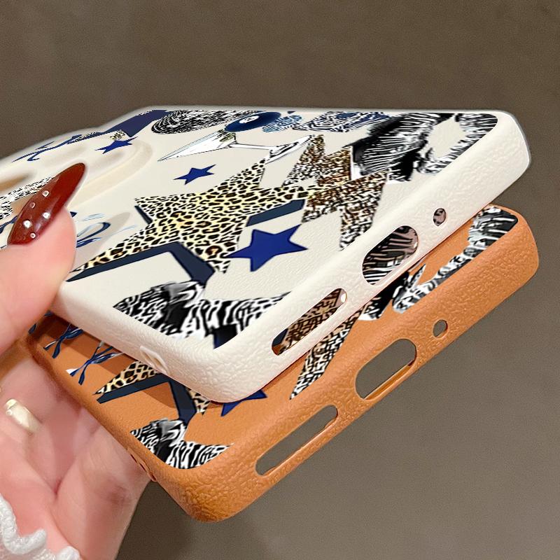 Leopard Star Disco Ball Pattern Case For Xiaomi Redmi Note 14 13 Pro 5G 4G 12 11 Funda Xiaomi 14T 13T 11T Pro Leather Texture Silicone Cover